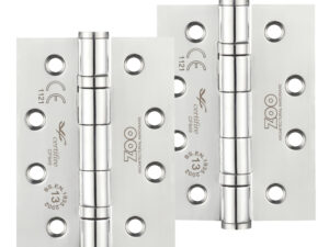 Zoo Hardware 4 Inch Grade 13 Ball Bearing Hinge, Polished Stainless Steel (Sold In Pairs)