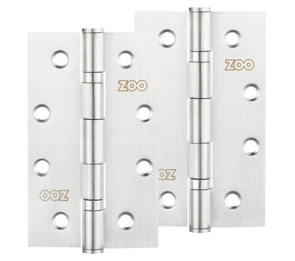 Zoo Hardware 4 Inch Grade 201 Slim Knuckle Bearing Hinge, Satin Stainless Steel (Sold In Pairs)