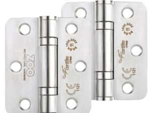 Zoo Hardware 3 Inch Grade 11 Radius Edge Ball Bearing Hinge, Satin Stainless Steel (Sold In Pairs)