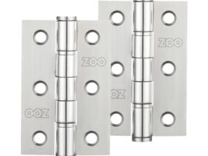 Zoo Hardware 3 Inch Grade 201 Washered Hinge, Polished Stainless Steel (Sold In Pairs)