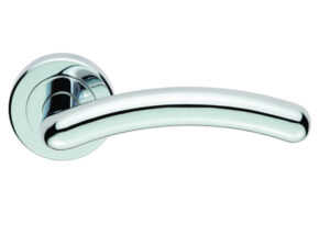 Serozzetta Noxia Door Handles On Round Rose, Polished Chrome (Sold In Pairs)