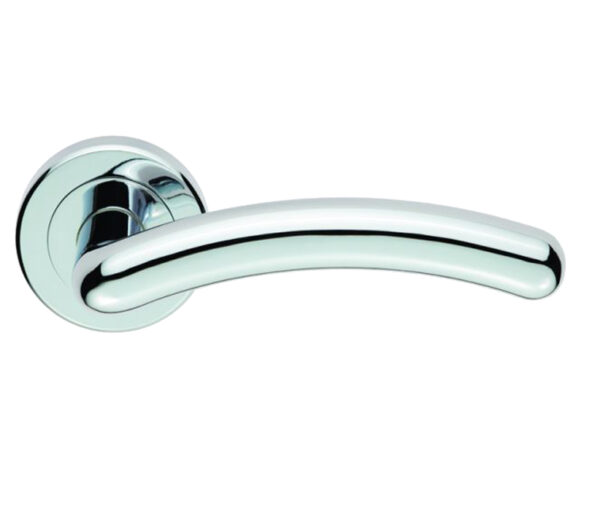 Serozzetta Noxia Door Handles On Round Rose, Polished Chrome (Sold In Pairs)