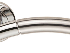 Serozzetta Troy Dual Finish Polished Chrome & Satin Chrome Door Handles - (Sold In Pairs)