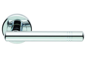 Serozzetta Atalaya Door Handles On Round Rose, Polished Chrome (Sold In Pairs)