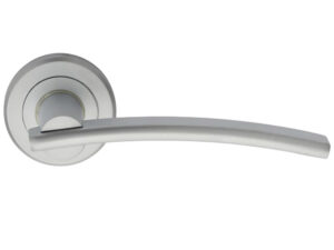 Serozzetta Cumulus Door Handles On Round Rose, Satin Chrome (Sold In Pairs)