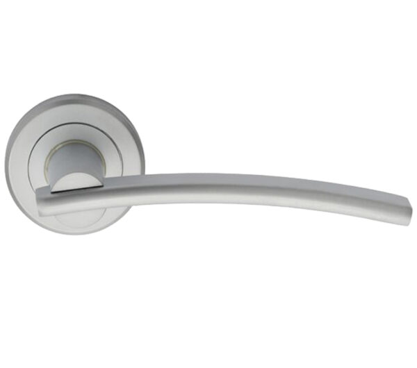 Serozzetta Cumulus Door Handles On Round Rose, Satin Chrome (Sold In Pairs)