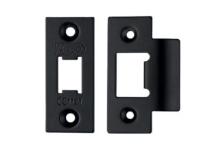 Zoo Hardware Face Plate And Strike Plate Accessory Pack, Powder Coated Black