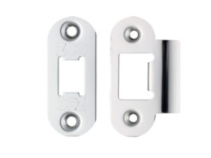 Zoo Hardware Radius Edge Face Plate And Strike Plate Accessory Pack, Polished Stainless Steel