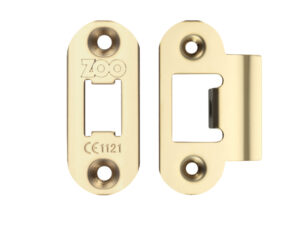 Zoo Hardware Radius Edge Face Plate And Strike Plate Accessory Pack, Pvd Stainless Brass