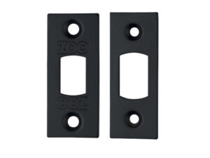 Zoo Hardware Face Plate And Strike Plate Accessory Pack, Powder Coated Black