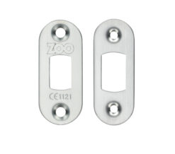 Zoo Hardware Radius Face Plate And Strike Plate Accessory Pack, Satin Stainless Steel