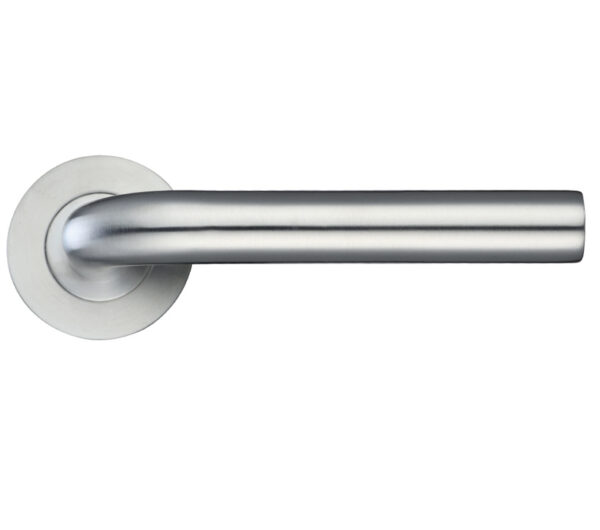 Zoo Hardware Zps Radius Lever On Round Rose, Satin Stainless Steel (Sold In Pairs)