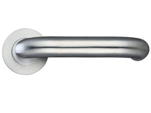 Zoo Hardware Zps Rtd Lever On Round Rose, Satin Stainless Steel (Sold In Pairs)