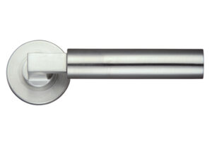 Zoo Hardware Zps Orion Lever On Round Rose, Satin Stainless Steel (Sold In Pairs)