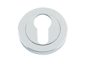 Zoo Hardware Stanza Euro Profile Escutcheon, Polished Chrome