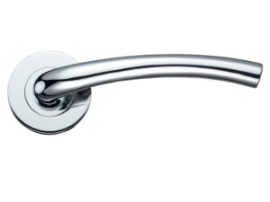 Zoo Hardware Stanza Assisi Lever On Round Rose, Polished Chrome (Sold In Pairs)