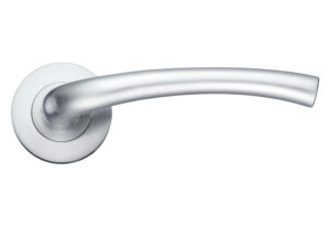 Zoo Hardware Stanza Assisi Lever On Round Rose, Satin Chrome (Sold In Pairs)