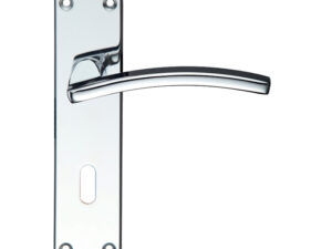 Zoo Hardware Stanza Toledo Contract Door Handles On Backplate, Polished Chrome (Sold In Pairs)