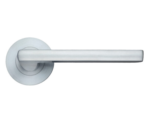 Zoo Hardware Stanza Venice Lever On Round Rose, Satin Chrome (Sold In Pairs)