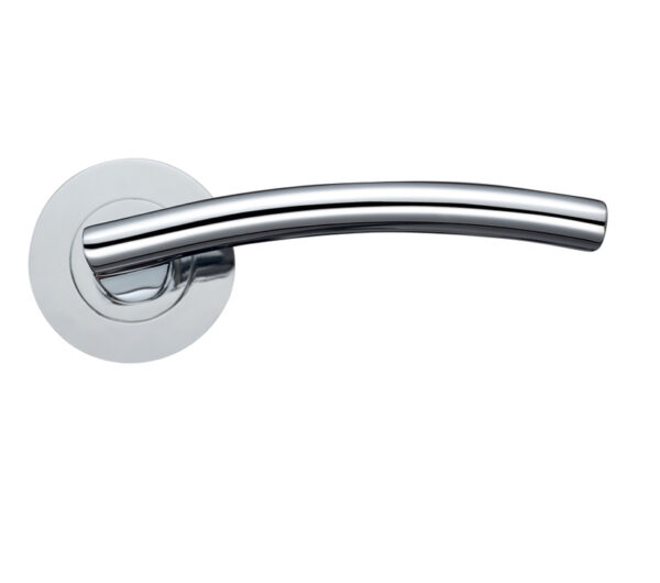 Zoo Hardware Stanza Amalfi Lever On Round Rose, Polished Chrome (Sold In Pairs)