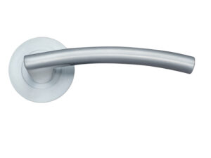 Zoo Hardware Stanza Amalfi Lever On Round Rose, Satin Chrome (Sold In Pairs)