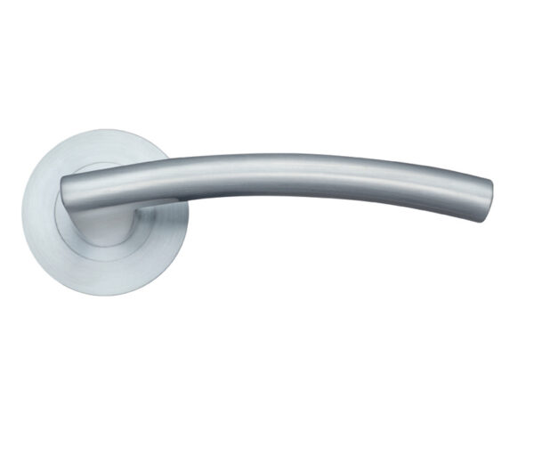 Zoo Hardware Stanza Amalfi Lever On Round Rose, Satin Chrome (Sold In Pairs)