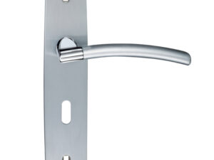 Zoo Hardware Stanza Amalfi Door Handles On Backplate, Dual Finish Satin Chrome & Polished Chrome (Sold In Pairs)