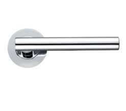 Zoo Hardware Stanza Lucca Lever On Round Rose, Polished Chrome (Sold In Pairs)