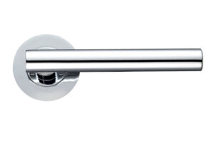 Zoo Hardware Stanza Lucca Lever On Round Rose, Polished Chrome (Sold In Pairs)