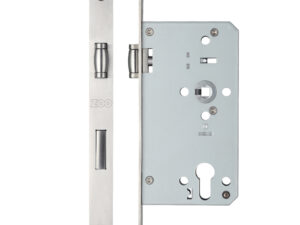 Zoo Hardware Vier 72Mm C/C Din Roller Sash Lock (Square Or Radius Profile), Satin Stainless Steel