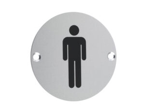 Zoo Hardware Zsa Door Sign - Male Sex Symbol, Satin Aluminium