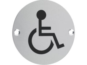 Zoo Hardware Zsa Door Sign - Disabled Facilities Symbol, Satin Aluminium