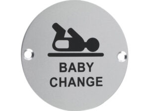 Zoo Hardware Zsa Door Sign - Baby Change Symbol, Satin Aluminium