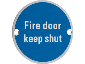 Zoo Hardware Zsa Door Sign - Fire Door Keep Shut, Satin Aluminium