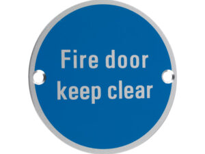 Zoo Hardware Zsa Door Sign - Fire Door Keep Clear, Satin Aluminium