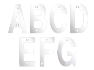 Zoo Hardware Zsn Letters 75Mm (A-G), Polished Stainless Steel