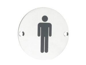 Zoo Hardware Zss Door Sign - Male Sex Symbol, Polished Stainless Steel