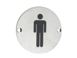 Zoo Hardware Zss Door Sign - Male Sex Symbol, Satin Stainless Steel