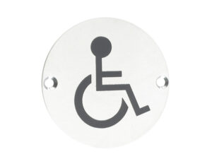 Zoo Hardware Zss Door Sign - Disabled Facilities Symbol, Polished Stainless Steel