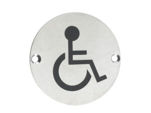 Zoo Hardware Zss Door Sign - Disabled Facilities Symbol, Satin Stainless Steel