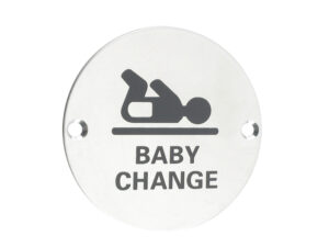 Zoo Hardware Zss Door Sign - Baby Change Symbol, Polished Stainless Steel