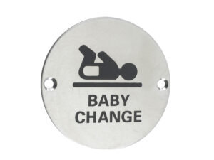 Zoo Hardware Zss Door Sign - Baby Change Symbol, Satin Stainless Steel