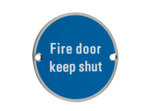 Zoo Hardware Zss Door Sign - Fire Door Keep Shut, Satin Stainless Steel