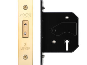 Zoo Hardware 3 Lever Uk Replacement Dead Lock (65.5Mm Or 78Mm), Pvd Stainless Brass