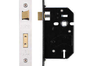 Zoo Hardware 3 Lever Uk Replacement Sash Lock (65.5Mm Or 78Mm), Satin Stainless Steel