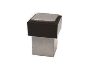 Steelworx Square Floor Door Stop With Rubber Buffer - Grade 304 Satin Stainless Steel