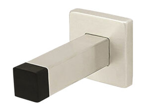 Steelworx Square Skirting Wall Door Stop With Rubber Buffer - Grade 304 Satin Stainless Steel