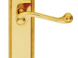 Georgian Shaped Polished Brass Door Handles (Sold In Pairs)