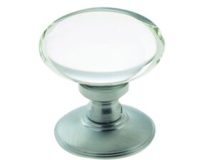 SC Oval Glass Mortice Knob SATIN CHROME JH6000SC