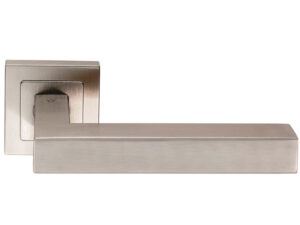 Eurospec Alvar Mitred Stainless Steel Door Handles - Satin Stainless Steel (Sold In Pairs)